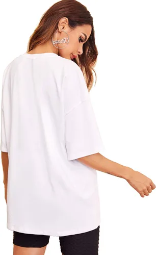 Vista 2 de Verdusa Camiseta casual básica de manga larga con cuello redondo para mujer