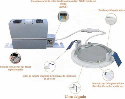 Vista 4 de HALO HLB HLB4069FS1EMWR - Luz empotrable LED de 4 pulgadas, delgada, sin lata, regulable, con temperaturas de color seleccionables