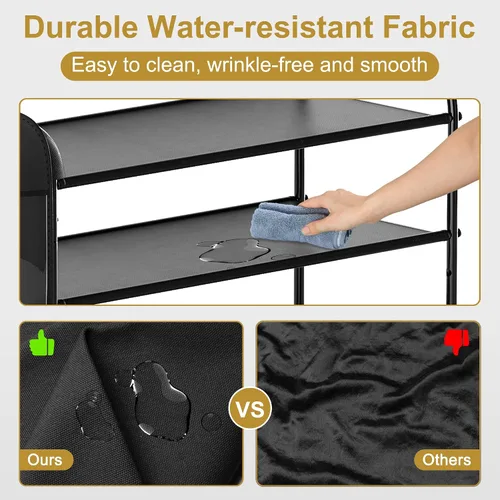 Vista 3 de Housen Solutions Zapatero de 5 niveles para 20-25 pares, organizador de zapatos de metal para armario, entrada, estante de zapatos de pie