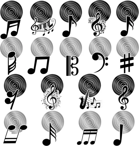 Vista 3 de Notas musicales colgantes espirales musicales para fiesta de cumpleaños, decoración de notas musicales, piano, música, fiesta, espiral, recortado