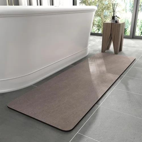 Vista 23 de MontVoo -Tapete de baño-Alfombras de baño delgadas antideslizantes para debajo de la puerta- Superficie de gamuza sintética absorbente, de secado
