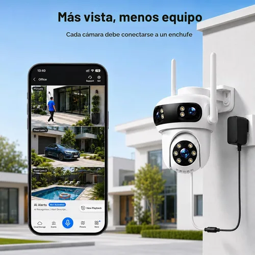 Vista 9 de CAMCAMP Triple-Lens Wireless Security Camera System Outdoor with 12 Views