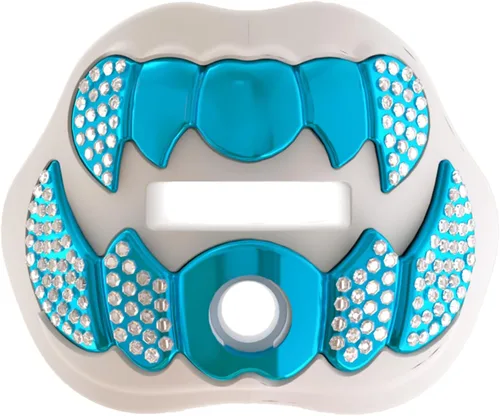 Vista 11 de LeCool Protector bucal de fútbol con correa conectada, 3D Beast Chrome, protector bucal para adultos y jóvenes, pieza para deportes para máximo