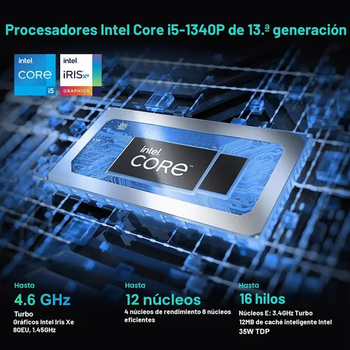 Vista 2 de Intel NUC 13 Pro NUC13ANHi5 Arena Canyon Mini PC, Core i5-1340P, Barebones, sin RAM, sin SSD, sin sistema operativo, mini computadoras para oficina