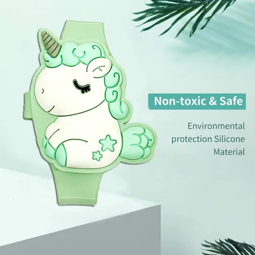 Vista 2 de Reloj de unicornio para niños para niñas pequeñas, tiempo de aprendizaje 3D lindo diseño de concha de dibujos animados niños reloj LED digital