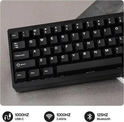 Vista 6 de EPOMAKER P65 QMKVIA - Teclado inalámbrico de aluminio para juegos, montaje en junta, Bluetooth2.4GhzUSB (A a C), intercambiable en caliente, N-Key