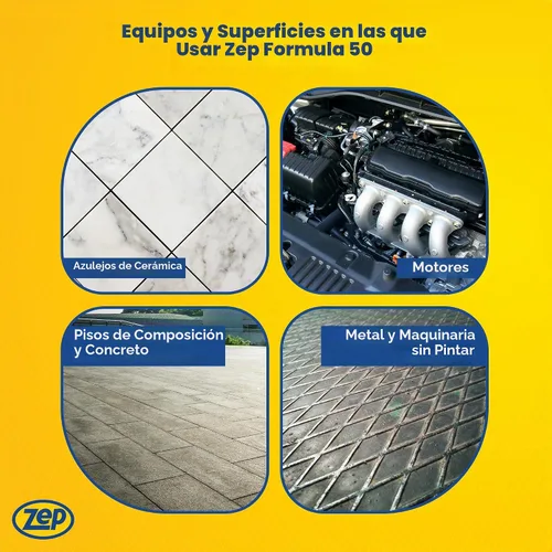Vista 3 de Zep Formula 50 Limpiador y desengrasante - 5 galones (1 unidad) 85935 - Multiusos, resistente, uso en pisos, paredes, superficies de metal sin