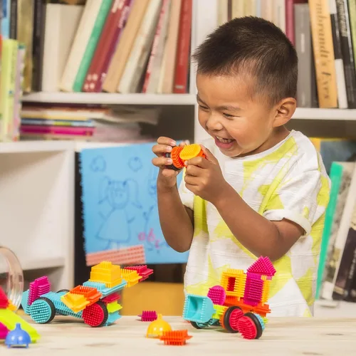 Vista 2 de Bristle Blocks Juguete Bloques de construcción para niños (80 piezas en tarro)
