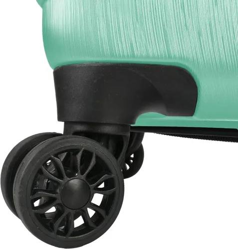 Vista 8 de U.S. Traveler Boren - Maleta de viaje de policarbonato resistente con 8 ruedas giratorias, asa de aluminio