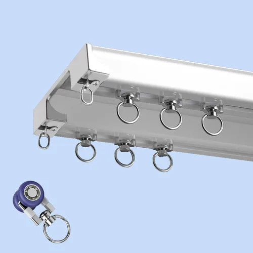 Vista 7 de Double Track Curtain Rail 6 8 10 Ft Curtain Track Ceiling Mount Smooth Sliding Ceiling Track Room Divider For Living Room, Bedroom