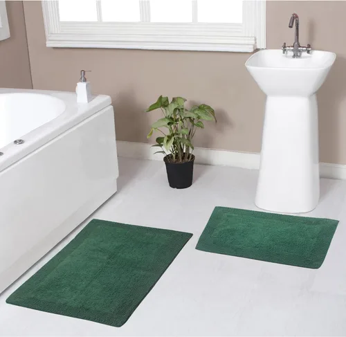 Vista 66 de Home Weavers Luxury Collection 100% Cotton Reversible Bathroom Rugs Set, Washable Rug, Soft Cotton Extra Soft and Absorbent Bath Rug, Kitchen Mat, 2