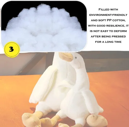 Vista 4 de 3 piezas de 15.7 pulgadas de cisne, peluche blanco de ganso, regalo para niños