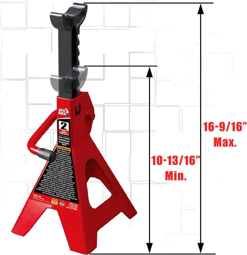 Vista 2 de BIG RED T42202 Torin Steel Jack Stands: Capacidad de 2 toneladas (4,000 lb), rojo, 1 par