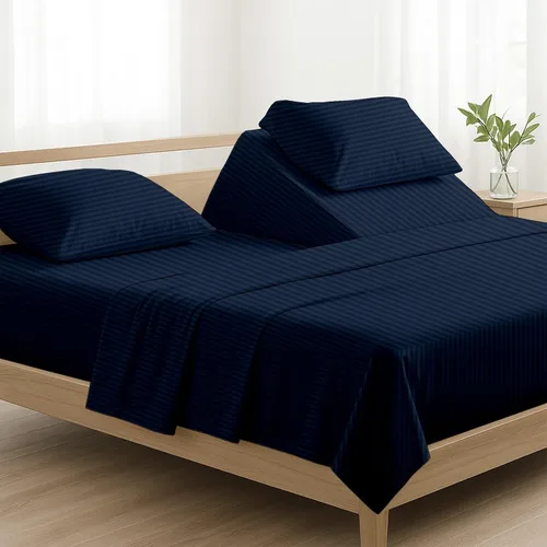 Vista 19 de NON Sticky cotton Juego de sábanas de 4 piezas para cama ajustable con números de sueño, 100% algodón egipcio, cabezal flexible de 34 pulgadas, se