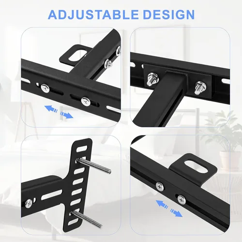 Vista 5 de Soportes de cabecera ajustables, kit de soporte universal para cabecera para marco de cama de metal, kit de extensión de tabla de pie de cama