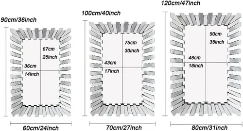 Vista 2 de Espejo de plata antigua para pared, espejo colgante rectangular barroco grande, horizontal y vertical, adecuado para baño, dormitorio, entrada, sala