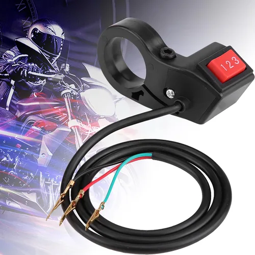 Vista 4 de Fydun Interruptor eléctrico de manillar de motocicleta de 0.866 in, 7/8 pulgadas, 3 velocidades, kit universal de scooter de bicicleta eléctrica