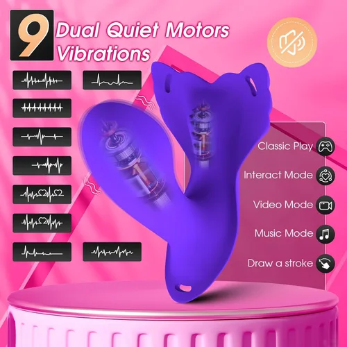 Vista 3 de Vibrador Insertable de Bragas Usable con 9 Vibraciones, Juguetes Sexuales para Mujeres con Control por APP, Juguetes Sexuales para Adultos