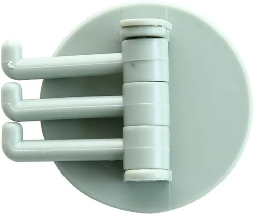 Vista 2 de Ganchos de pared adhesivos giratorios de 360°, estante de gancho de baño sin taladro, ganchos adhesivos fuertes para toallas y accesorios de baño