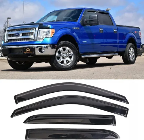 Vista 15 de Protector de lluvia solar Deflector de viento para ventana Ford F150 1997-2003 Super/Extended Cab 1997-1999 F250 Light Duty Super/Extended Cab, 4