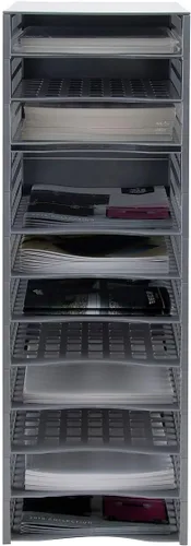 Vista 4 de Advantus Sistema de bandejas configurable a presión, gris, paquete de 12 (39412)