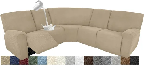 Vista 59 de Fundas impermeables de sofá reclinable modular para sofás reclinables, lavable en forma de L, para perros, fundas elásticas para sofá reclinable