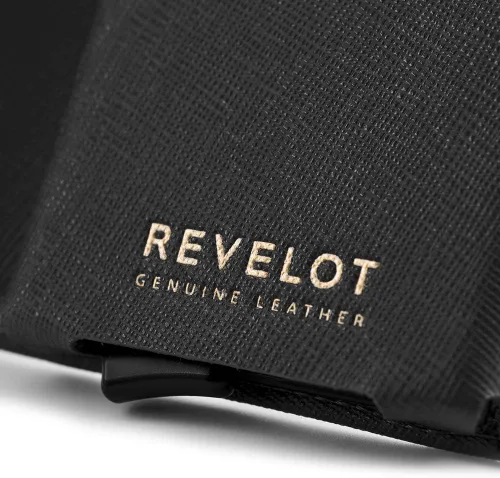 Vista 4 de REVELOT Cartera para tarjetaspiel auténtica con bloqueo RFIDW1, Negro -, Moderno