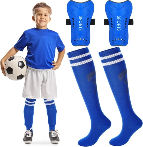 Vista 10 de Syhood - Espinilleras y calcetines de fútbol para niños pequeños y jóvenes, almohadillas protectoras ligeras para espinillas para niños de 3-5