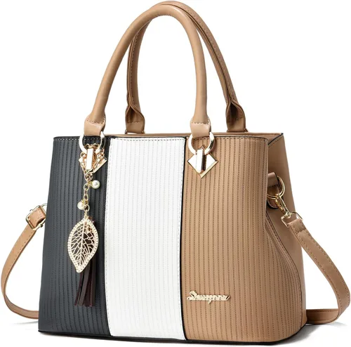 Vista 9 de Bolsos y carteras para mujer de cuero, bolso tote, bolso de hombro mediano, bolso bandolera con asa superior para damas