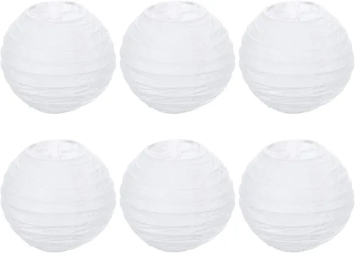 Vista 14 de PATIKIL Faroles de papel de 4 pulgadas, paquete de 6 pantallas redondas plegables para colgar para bodas, hogar, fiestas, festivales, celebraciones