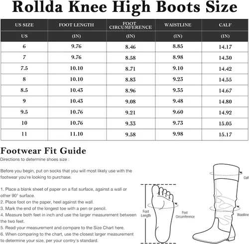 Vista 2 de Rollda Botas altas hasta la rodilla para mujer, botas planas con cremallera lateral, botas de otoño para mujer
