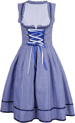 Vista 4 de GloryStar Disfraz de tirolesa alemana para mujer, para el Oktoberfest bávaro, carnaval, Halloween