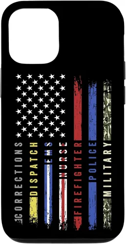Vista 28 de First Responder Hero Flag Nurse EMS Police Fire Brigade - Carcasa militar para iPhone 17