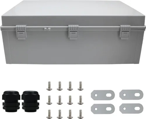 Vista 8 de MAKERELE - Caja de conexiones exterior pequeña impermeable para exterior con cerradura y soporte de pared 5.9" x 3.9" x 2.8" (150x100x70mm) con tapa