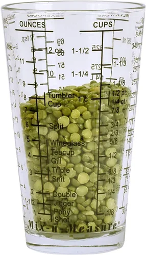 Vista 6 de Kolder 26100 Mix N Measure - Vaso de medición para líquidos y secos, vidrio pesado, multiuso