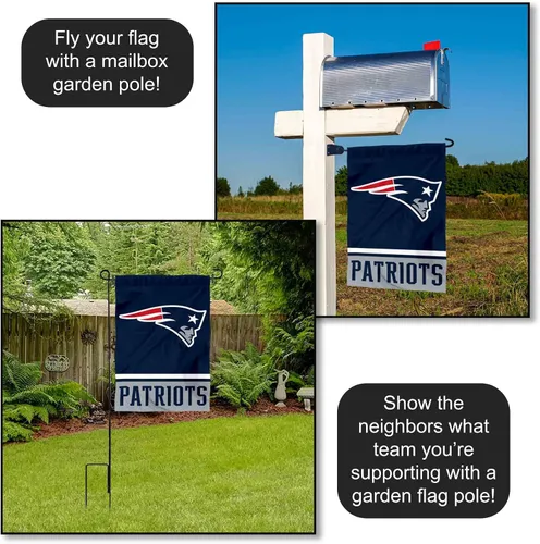Vista 4 de New England Patriots Doble Cara Bandera de jardín