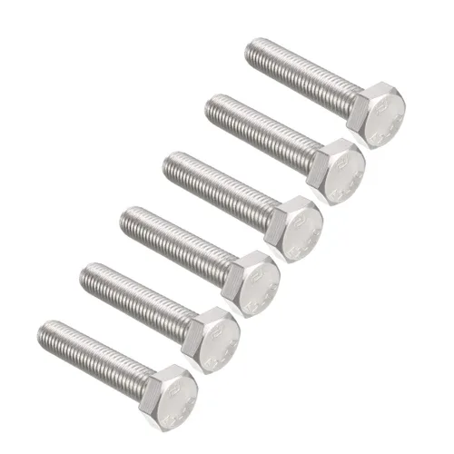 Vista 8 de uxcell M4x30mm Tornillos hexagonales 304 Tornillo hexagonal de acero inoxidable 50pcs