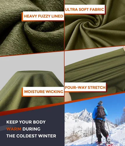 Vista 116 de Conjunto de ropa interior térmica para hombre, ropa interior larga 1#verde militar