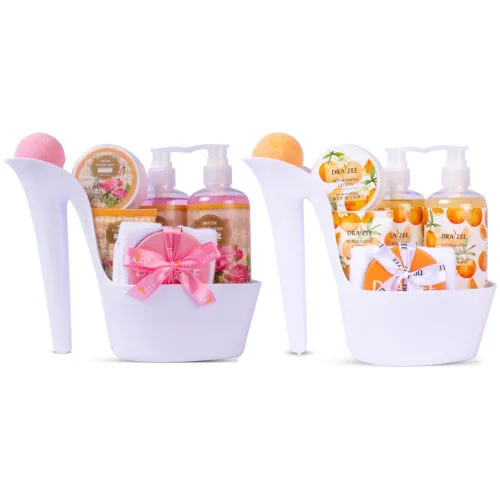 Vista 10 de Draizee Regalos de spa de lujo para mujer, juego de 2 canastas de spa con aroma de rosa y coco, gel de ducha, baño de burbujas, mantequilla