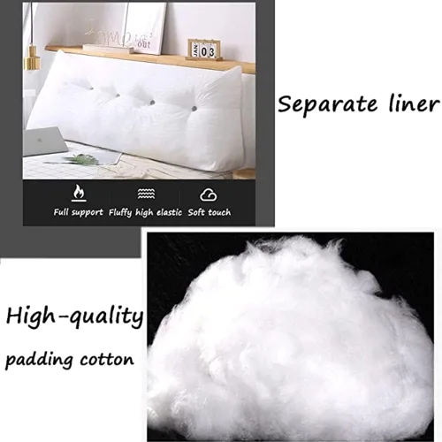 Vista 6 de Cojín grande triangular para cabecero, suave para cabecero, cojín para sofá cama, soporte de posicionamiento, almohada de lectura de cuña, gris