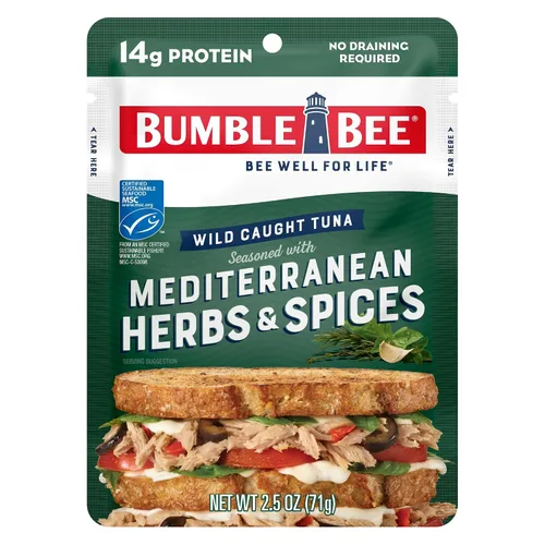Vista 30 de Bumble Bee - Bolsa de atún sazonado con ajo asado y hierbas, 2.5 onzas
