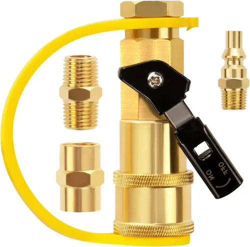 Vista 6 de DozyAnt Adaptador de conexión rápida de propano RV de 1/4 pulgadas para manguera de propano, propano o gas natural Kit de conexión o desconexión