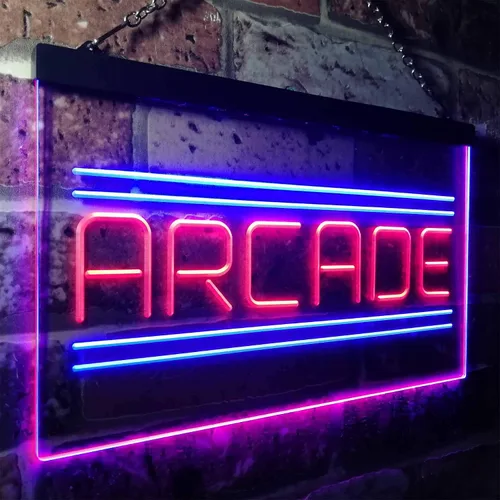 Vista 3 de ADVPRO Arcade Game Zone Room - Letrero de neón LED de doble color, azul y rojo, 12 "x 8.5" st6s32-i3368-br