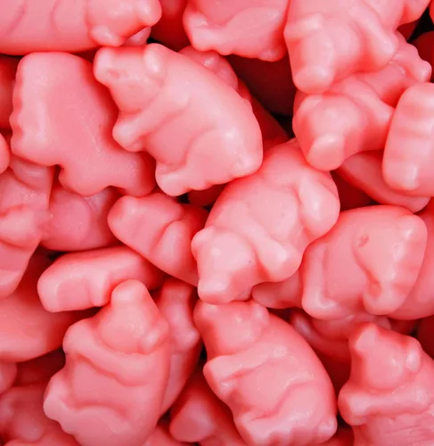 Vista 2 de SweetGourmet Gustaf's Gummy Pink Pigs, 2.2 libras, sabor a fresa, 100 piezas
