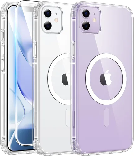 Vista 201 de FNTCASE para iPhone Air Case Clear: Fundas magnéticas para teléfono con protector de pantalla a prueba de caídas, compatibles con Magsafe, delgadas