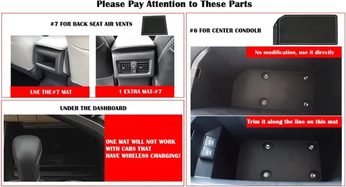 Vista 2 de auovo Alfombrillas antipolvo para Toyota Camry 2018 2019 2020 2021 2022 2023 2024 ajuste personalizado para portavasos de consola central, Gris