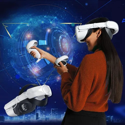 Vista 7 de Elite Strap for Meta Quest 2 with 5000mAh Battery Extend 3-4hrs PlaytimeAdjustable Head Strap for Enhanced Support and Comfort in VR