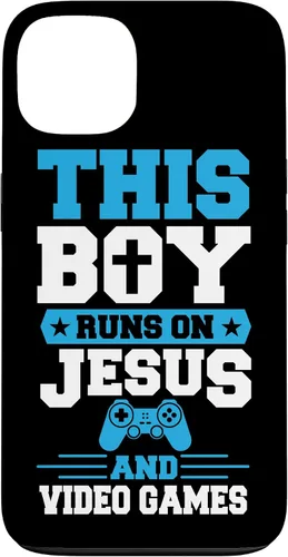 Vista 7 de This Boy Runs On Jesus and Video Games Christian Gamer Case for iPhone 17