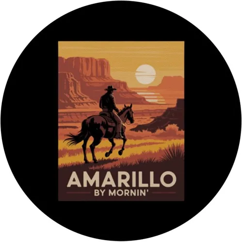 Vista 3 de Amarillo by Mornin Folk Style Western Country Music PopSockets Adhesive PopGrip