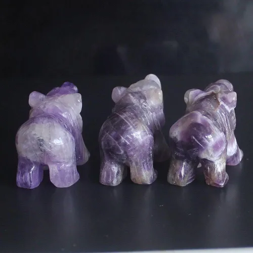 Vista 5 de Figura de oso de cristal tallada a mano de 1.5 pulgadas (9234)